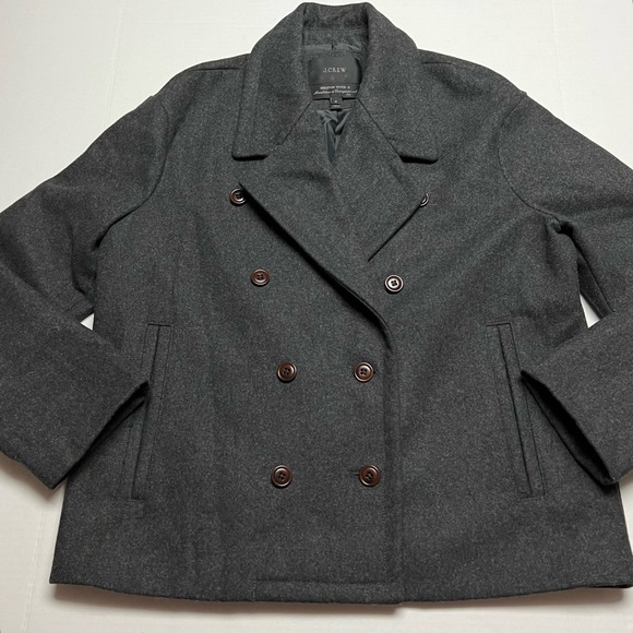 J. Crew Jackets & Coats Jcrew Melton Wool Pea Coat In Hthr Carbon